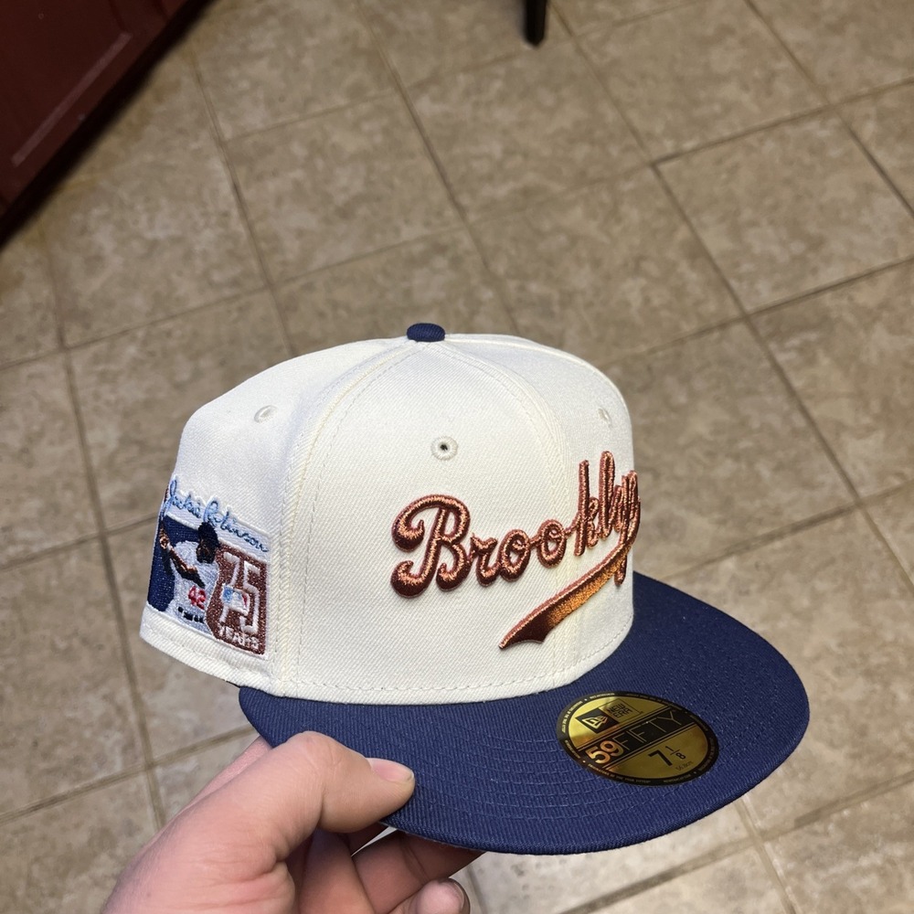 New Era Brooklyn Los Angeles Dodgers 59FIFTY Fitted Hat 75 Years Jackie 7 1/8
